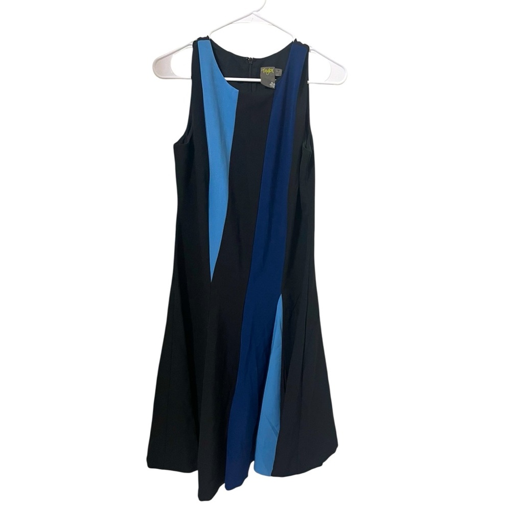 💙Taylor Black and Blue Midi Dress